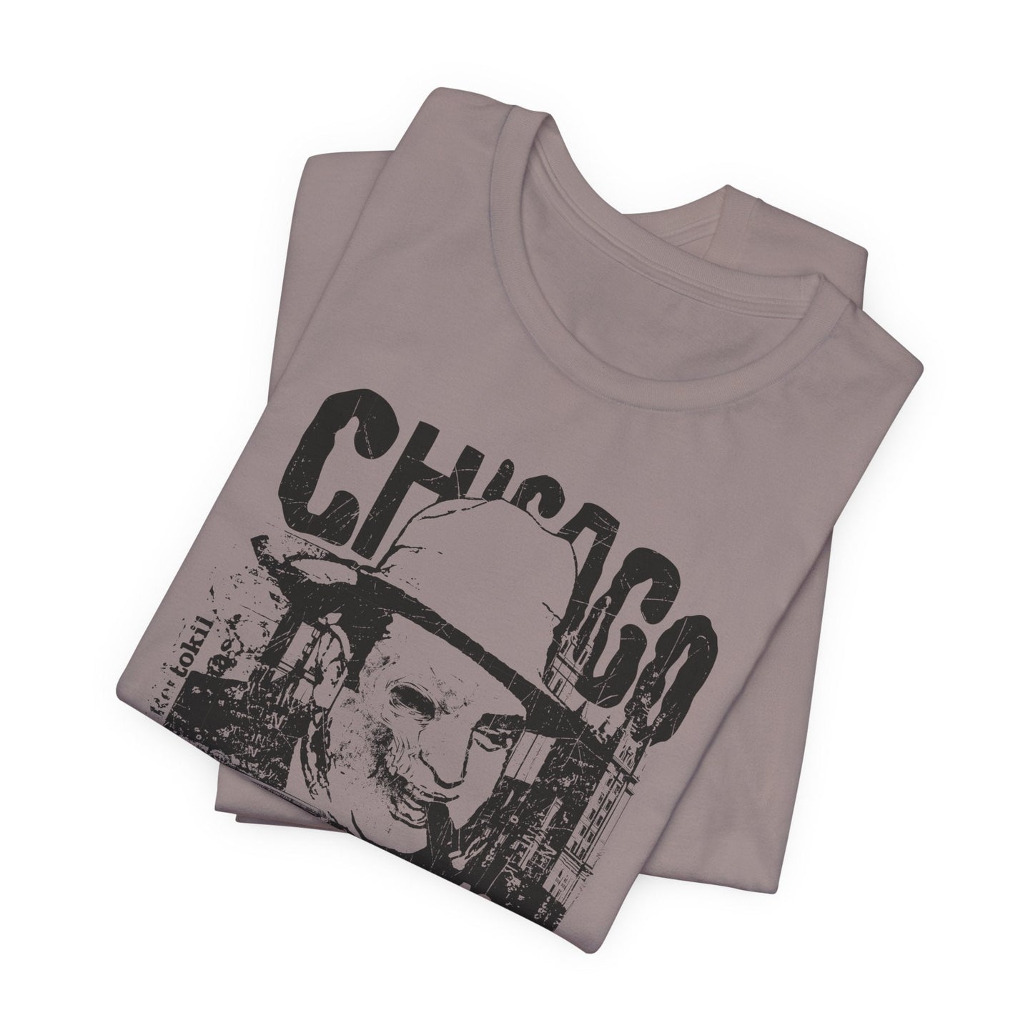 Chicago Retro Mobster Illustration Tee Vintage Car Cityscape Art Design T-Shirt A-8