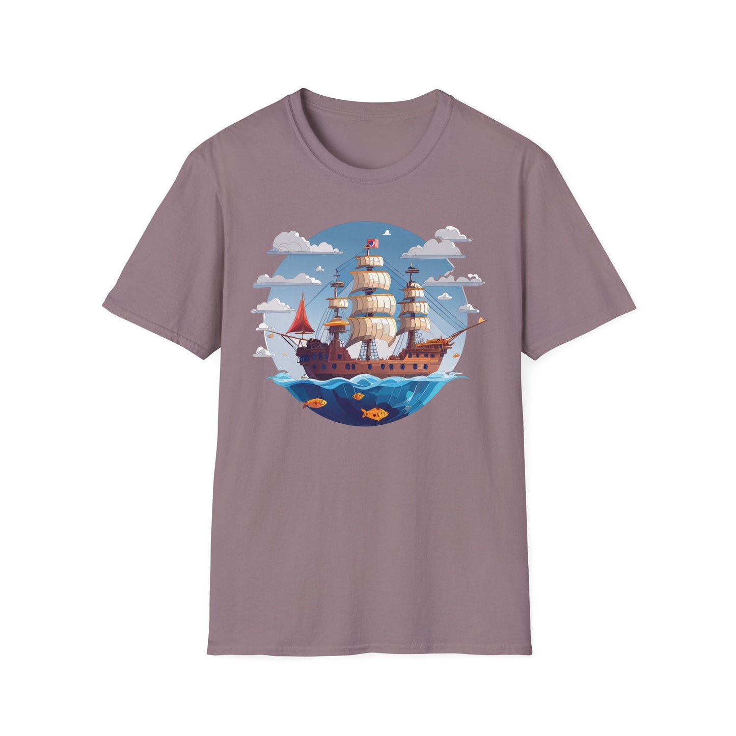 Ship T Shirts Frigate T Shirts Vessel Tee Shirt Unisex Softstyle Cotton Tee Gildan 64000