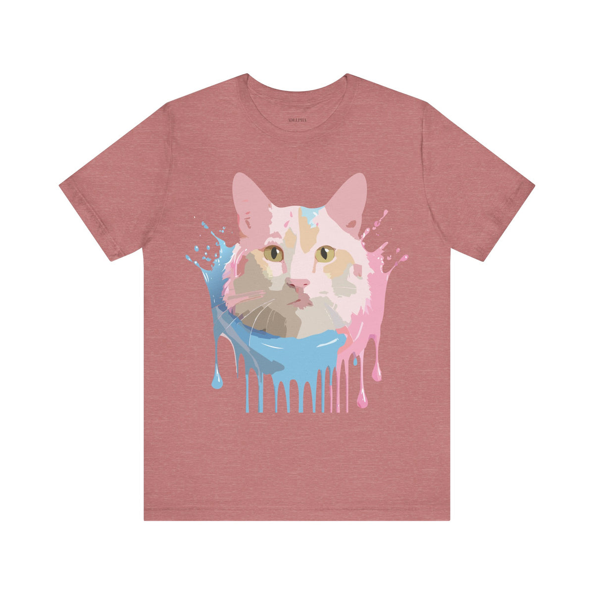 Cat Graphic Unisex Cotton Bella+Canvas Tee with Art Animal Design e207