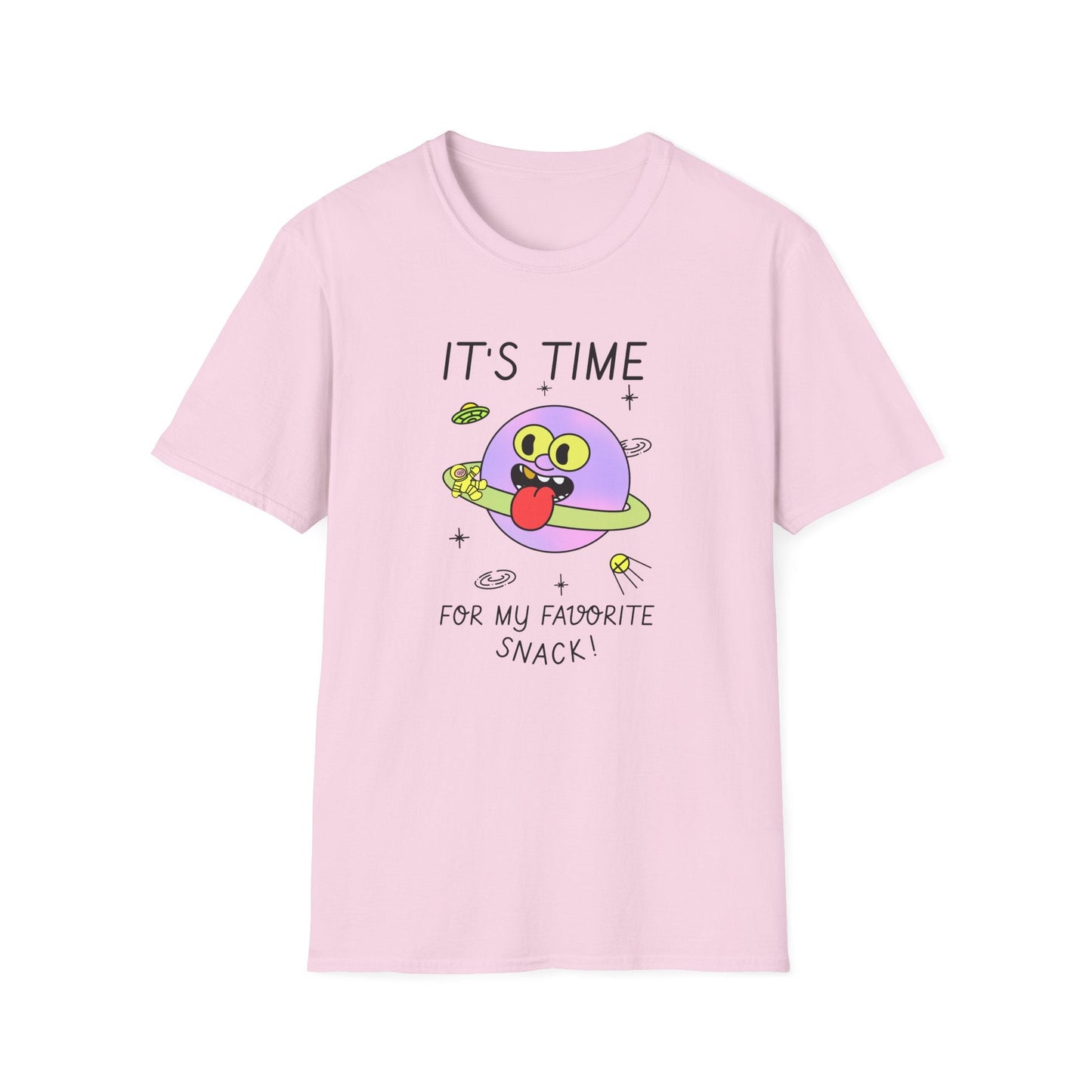 Snack Time Alien TShirt Time For My Favorite Snack Unisex Cotton Cute Space Graphic Tee
