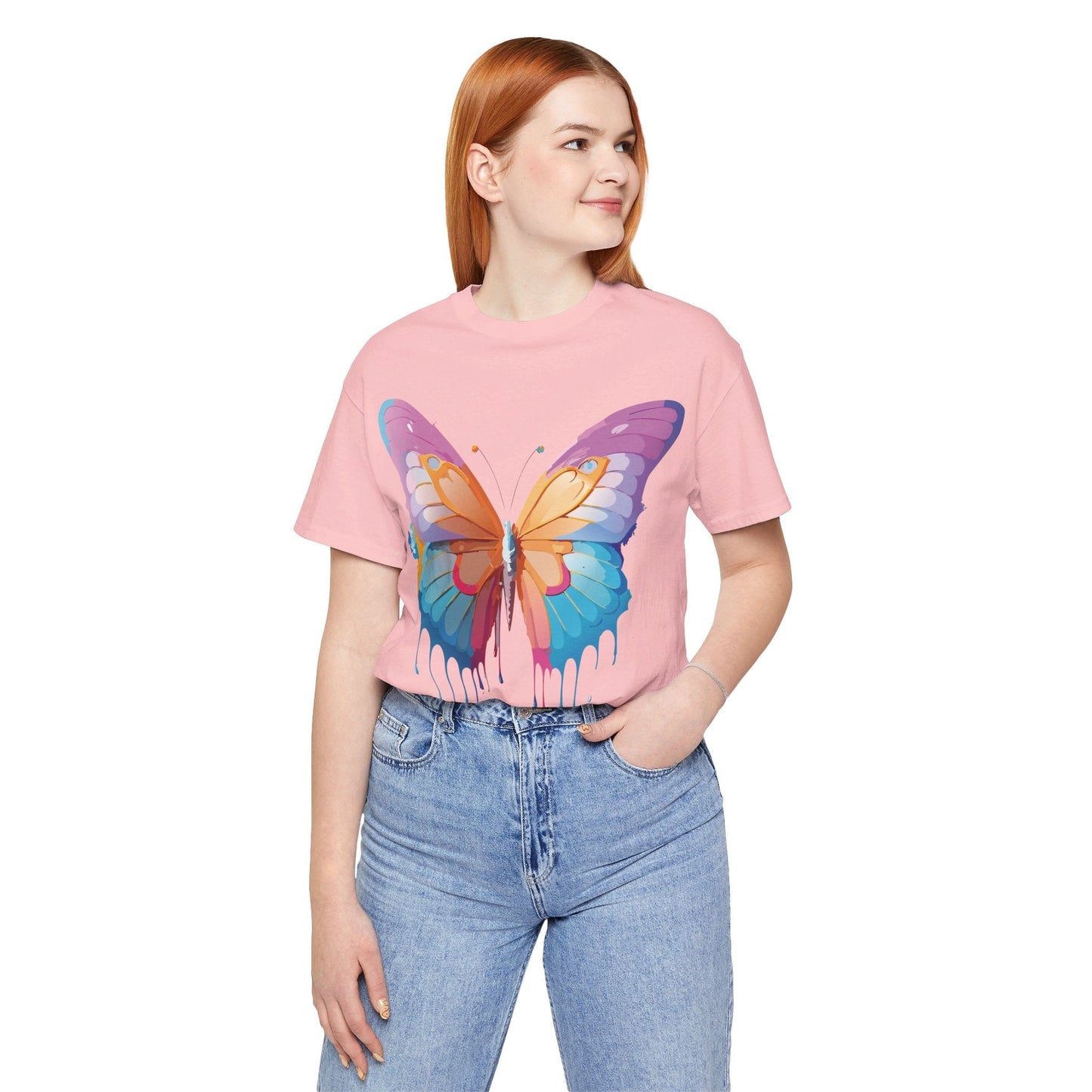 Butterfly Graphic Unisex 100 Cotton Lightweight Vintage Design Jersey Tee 91