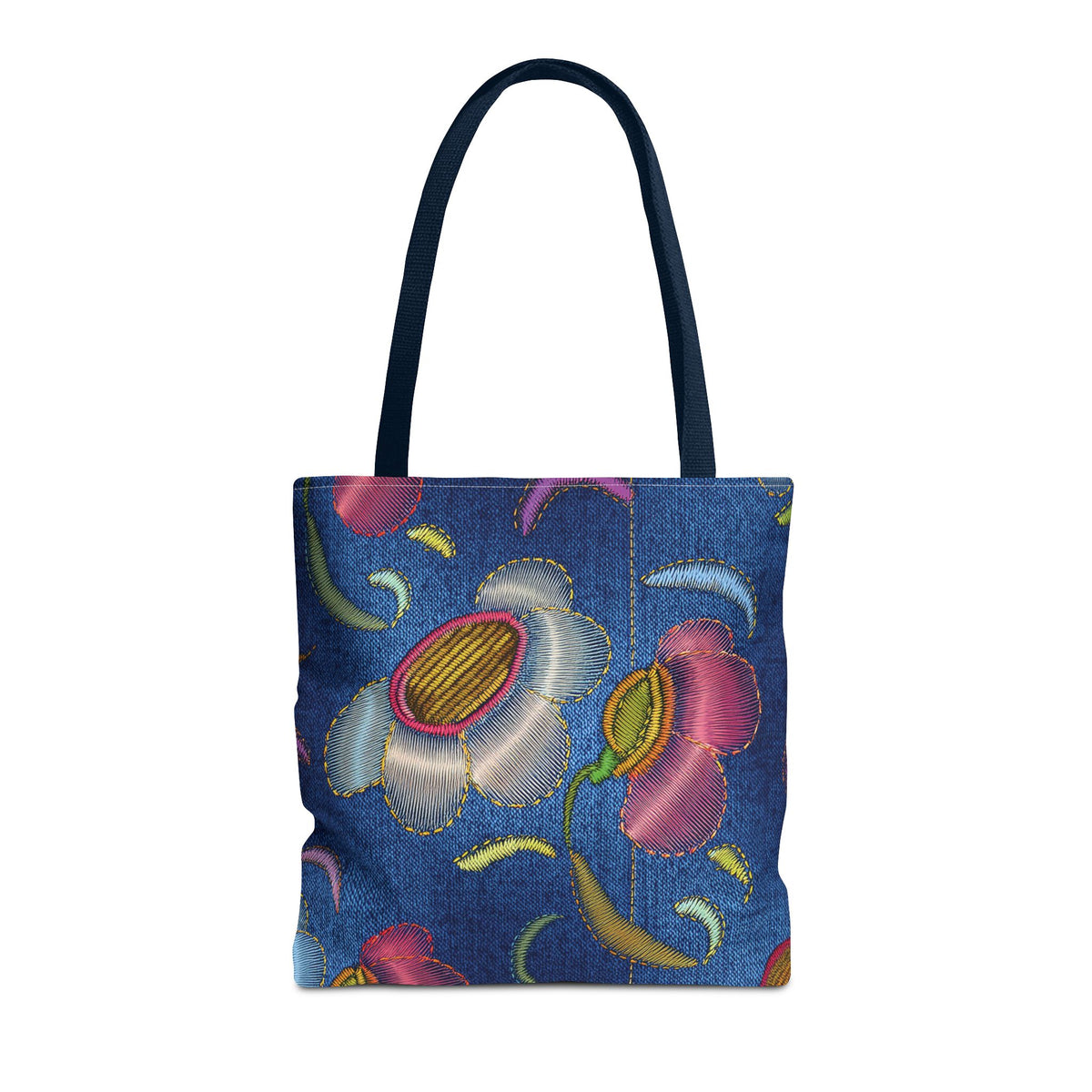 Denim Fabric Imitation Print Unisex Canvas Bag Poly Spun 3 Sizes Tote Bag 159-7