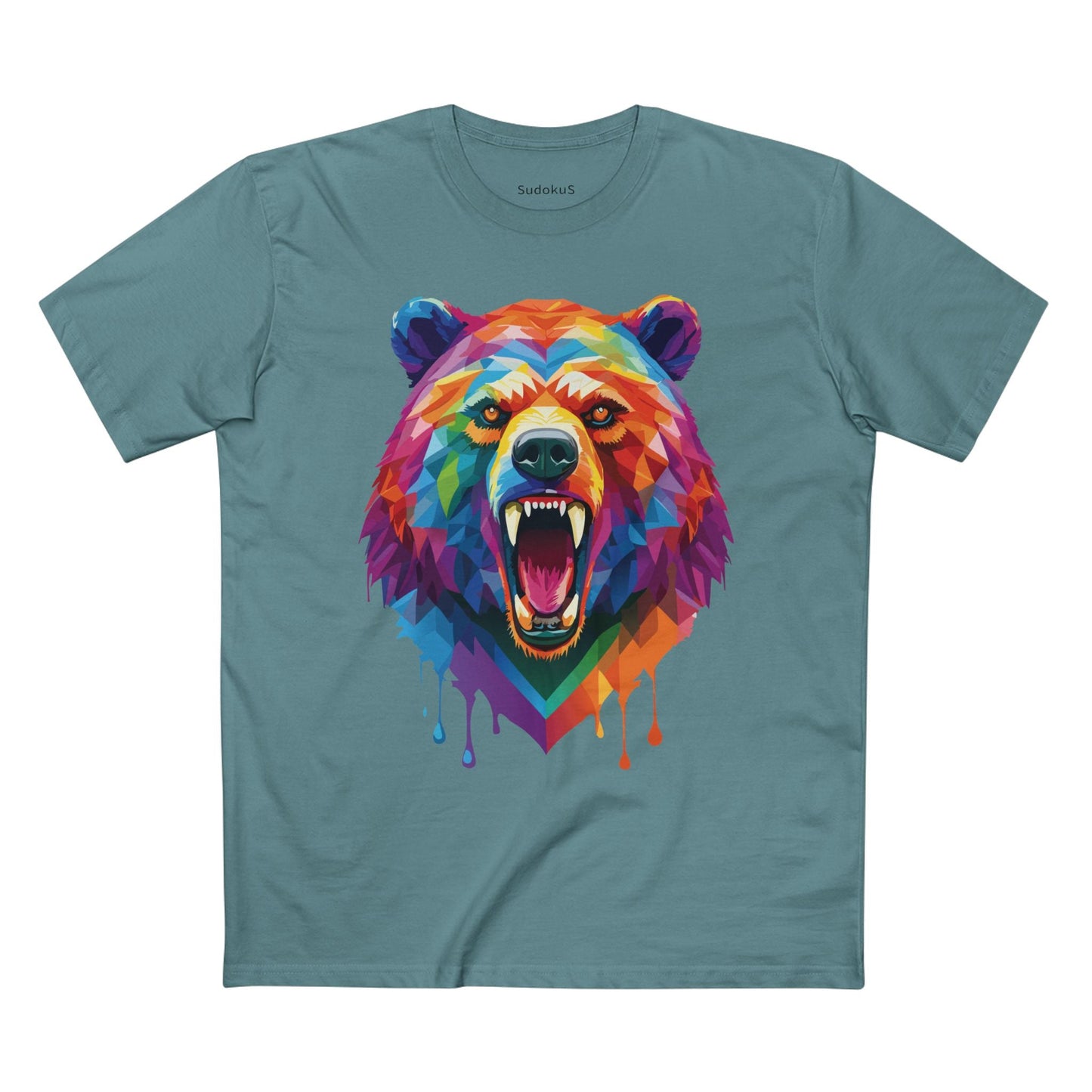 Bear Graphic Unisex 100 Cotton Staple Tee with Animal Design Artwork 14