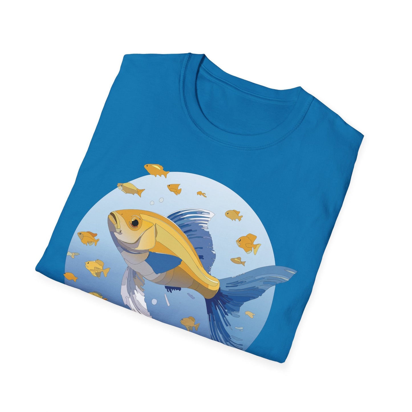 Fish Art Graphic Tee Shirt For Men And Women Unisex Cotton Softstyle Tee With Fish Artwork Design