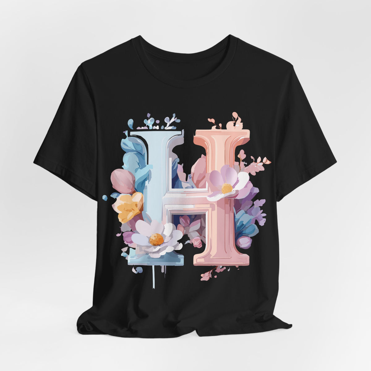 Letter H Graphic Unisex Cotton Bella+Canvas Tee with Art Letter Design