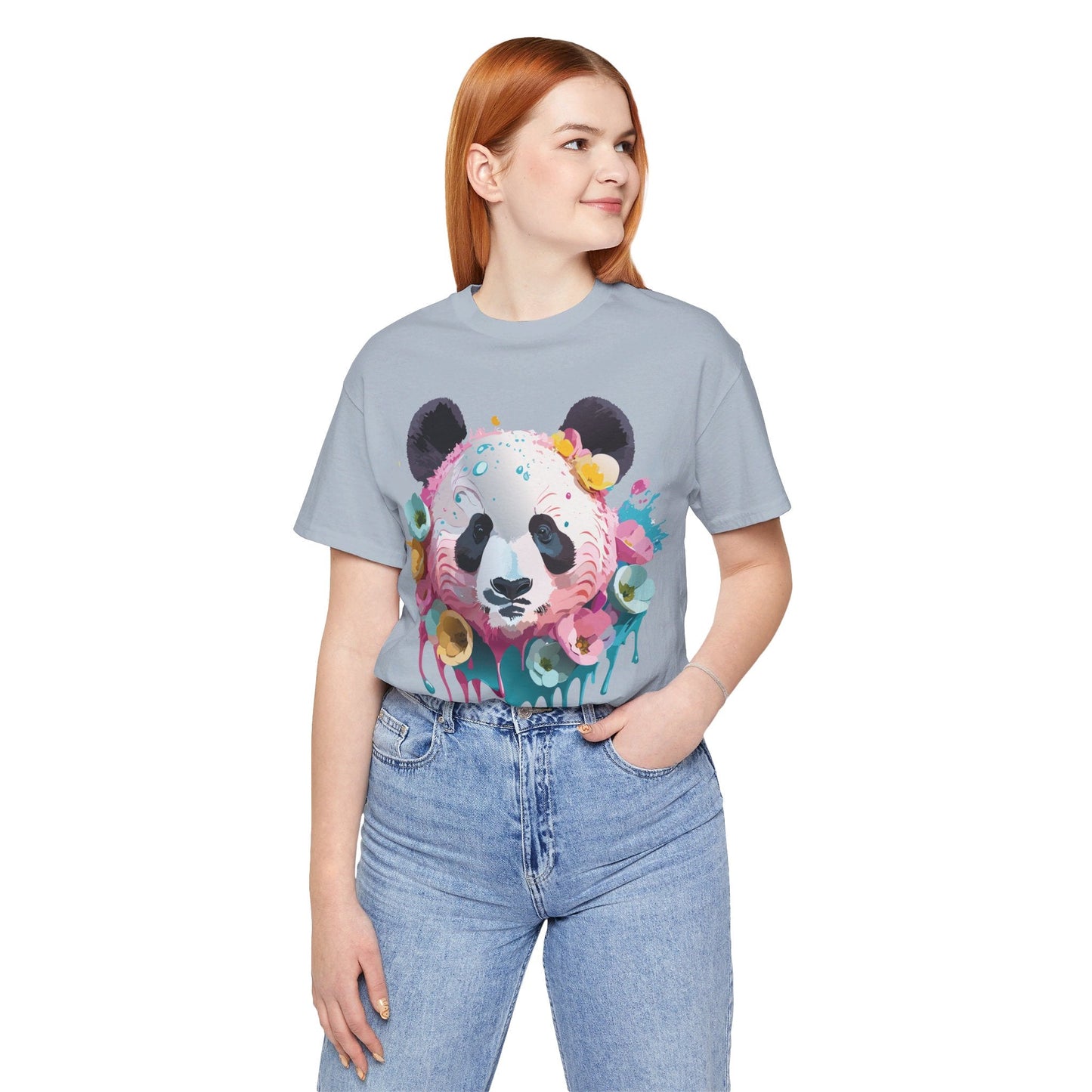 Panda Graphic Unisex 100 Cotton Vintage Art with Animal T-Shirt 6