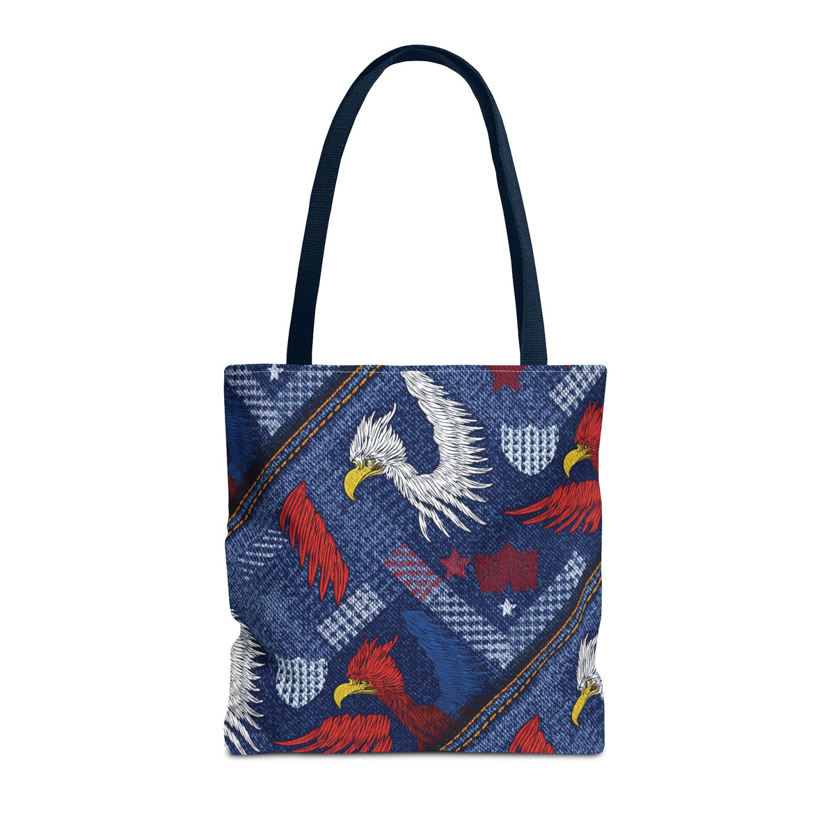 4th of July Graphic Denim Fabric Imitation Print Unisex Canvas Bag Poly Spun 3 Sizes Tote Bag 200-2