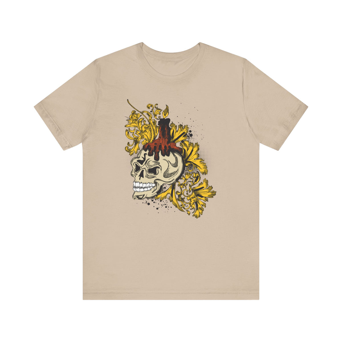 Rock Skull Graphic Design Tee, Skull Shirt, Vintage Tees, Art Design T-Shirt, Vintage Graphic Tee, Art Shirts with Skulls 3