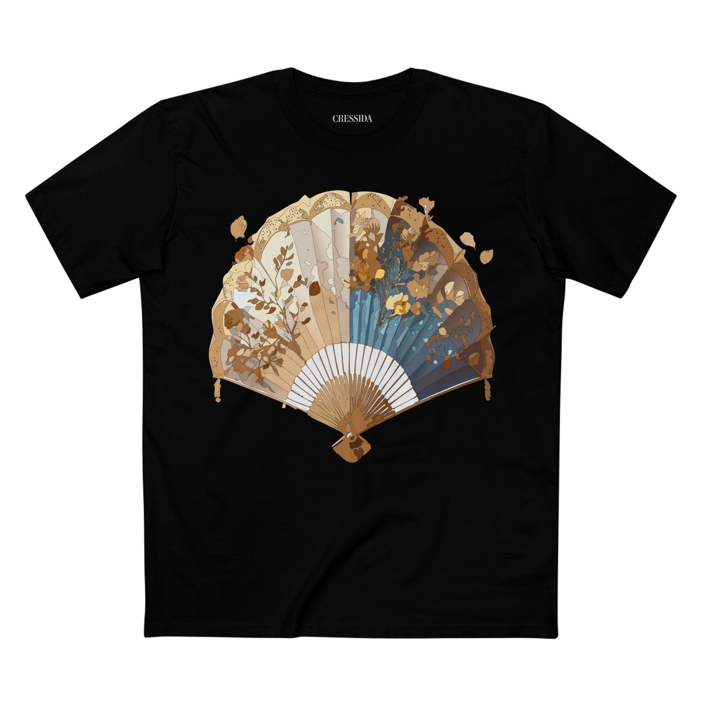 Antique Fan Graphic Design T-Shirt Unisex 100 Cotton Floral Carnival Artwork Tee 3
