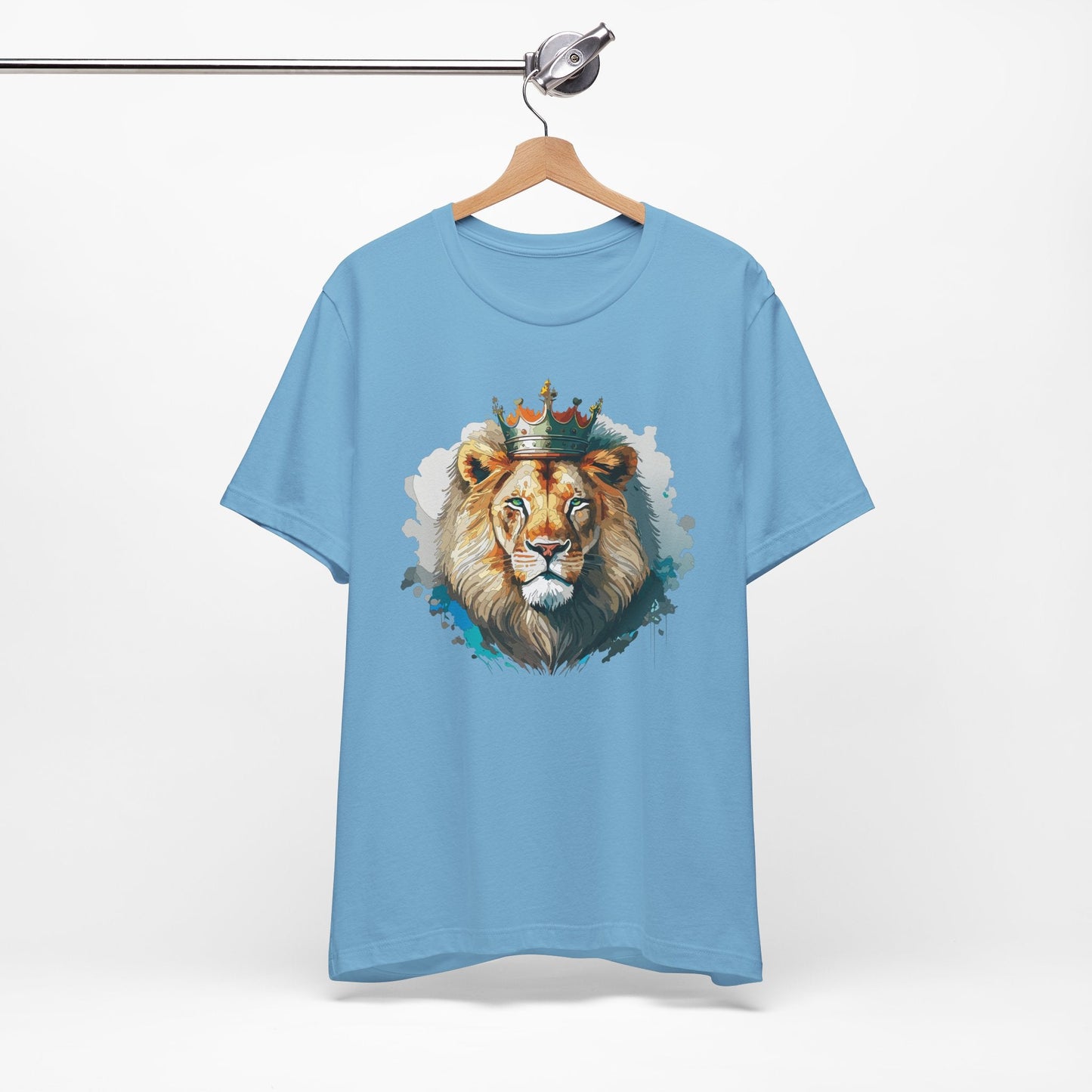 Lion with Crown Tee Unisex Cotton Watercolor King Lion Graphic T-Shirt 2