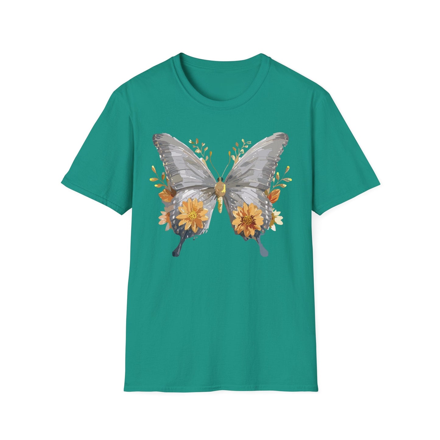 Butterfly T Shirt For Unisex Gildan Softstyle 64000 Cotton Comfort Monarch Design Tee