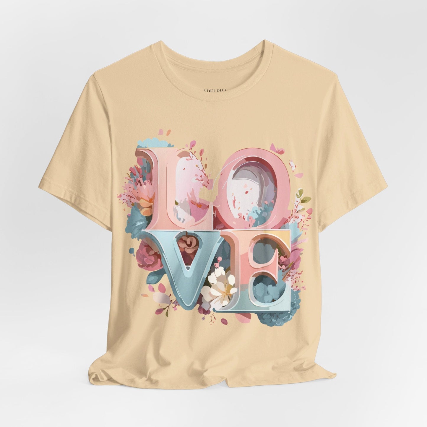 Valentine Day Graphic Unisex 100 Cotton Vintage Artwork with Love and Flower Design Tee 47