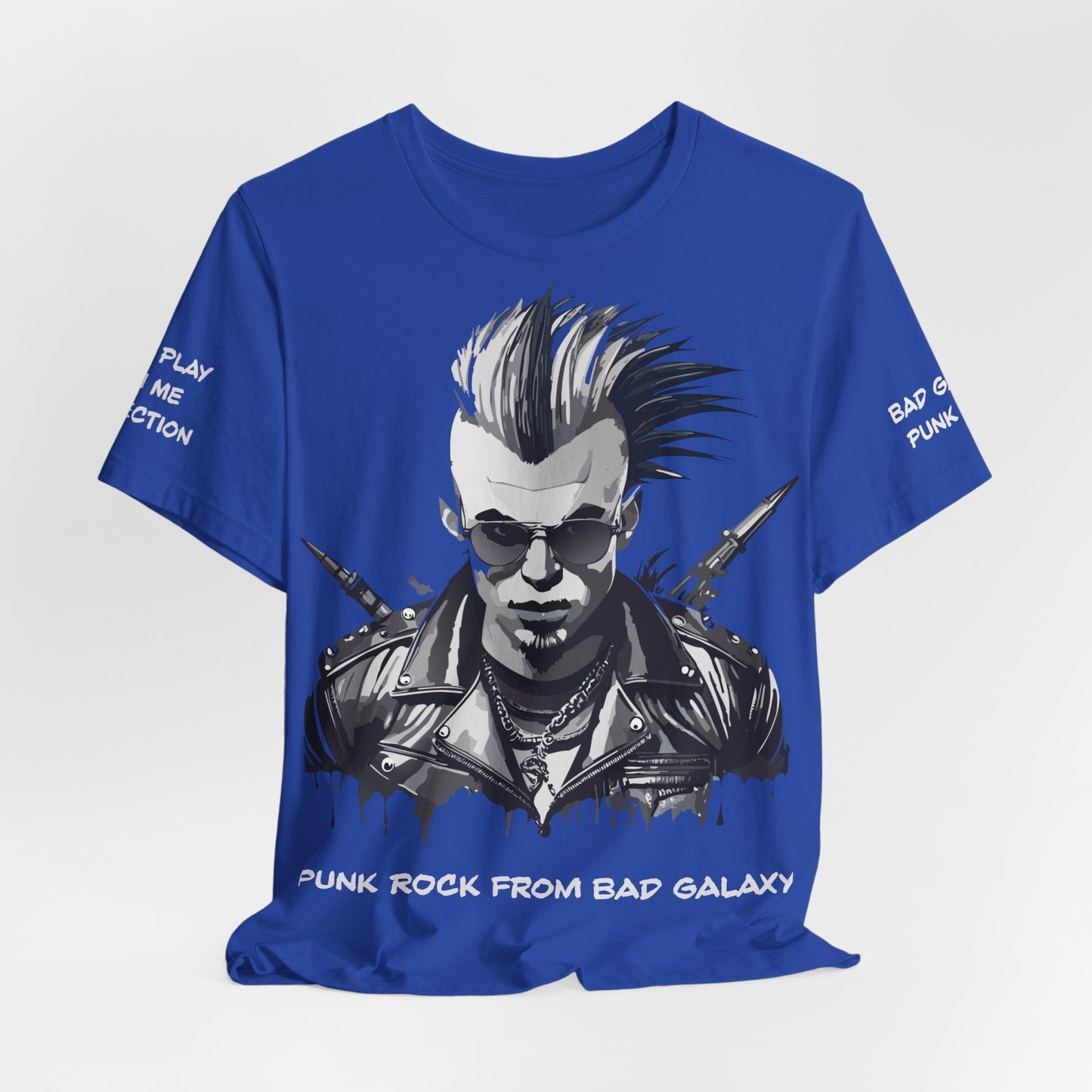 Punk Rock Tee Shirt 100 Percent Cotton Made To Order From Bad Galaxy Eco Friendly Inks USA