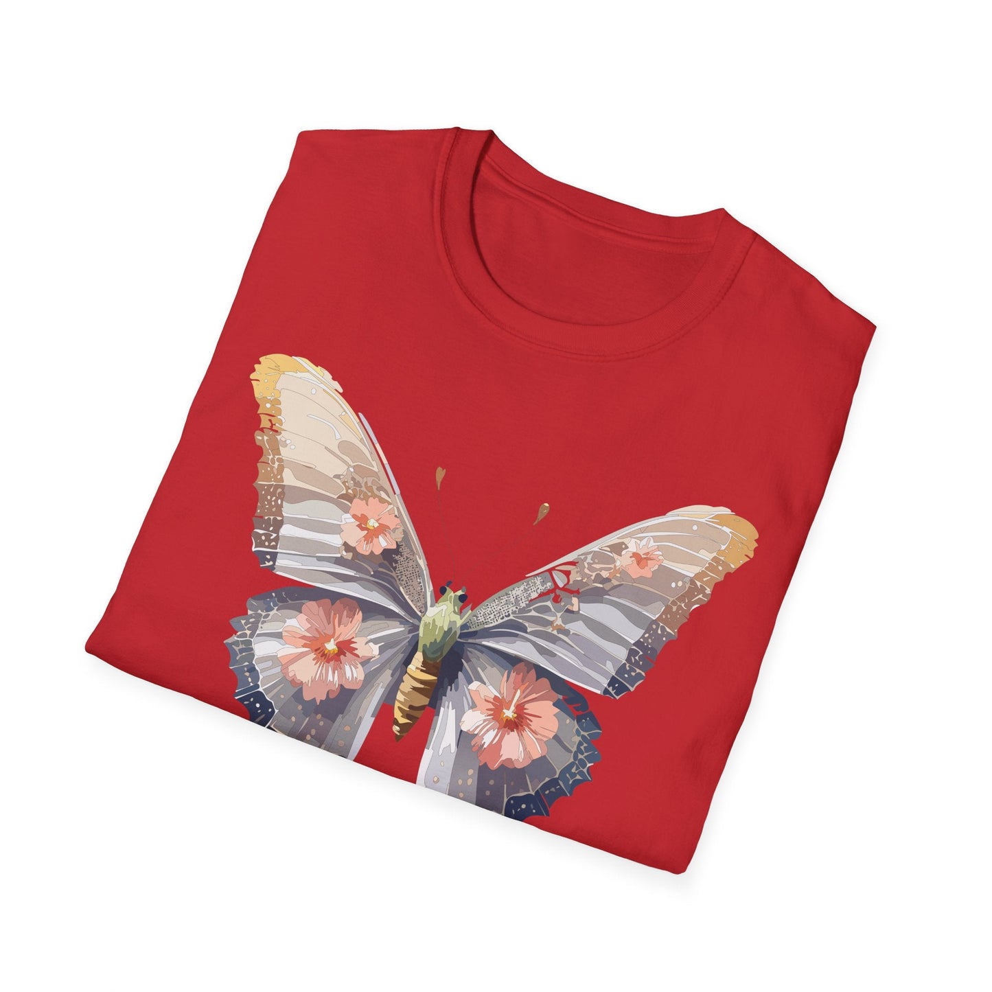 Butterfly T Shirt Unisex Monarch Design Gildan Softstyle 64000 100 Percent Ring Spun Cotton