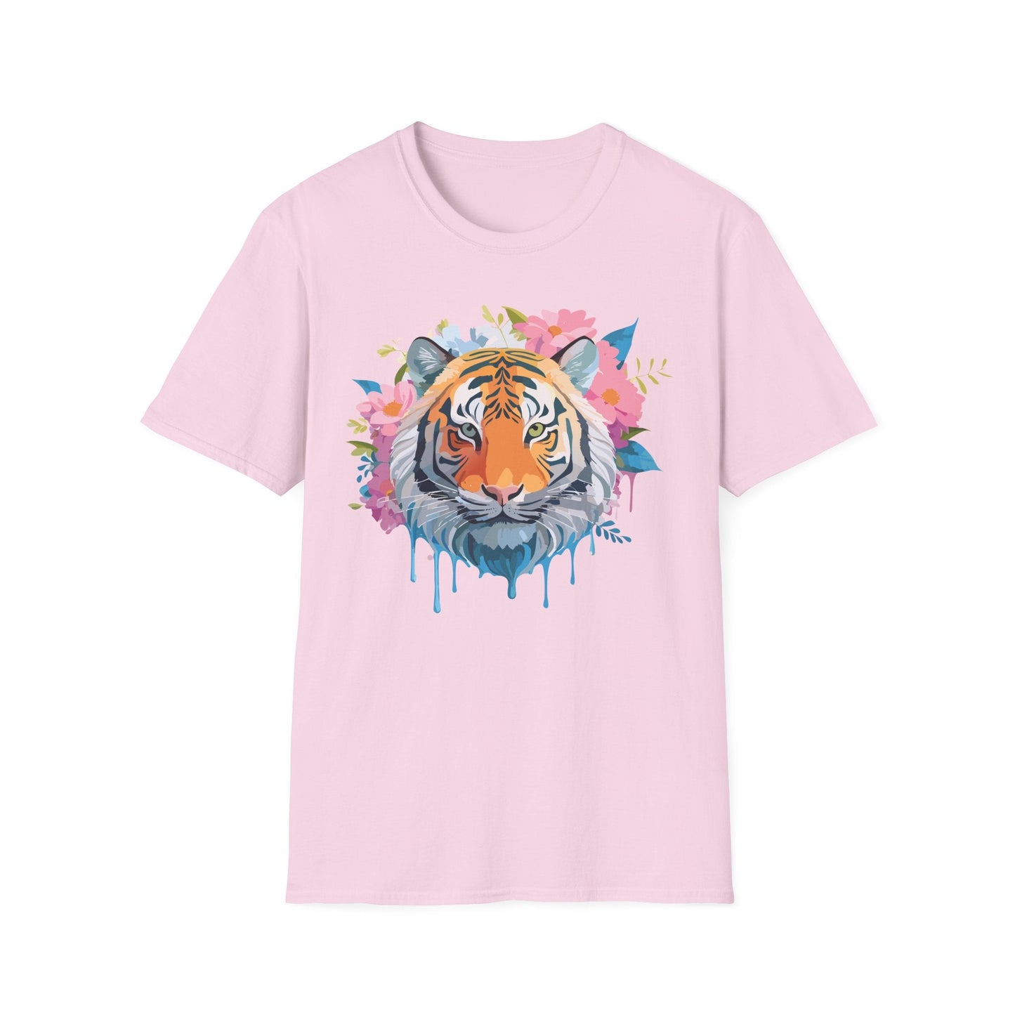 Tiger Print Shirt Unisex Short Sleeve Tee Gildan Softstyle 64000
