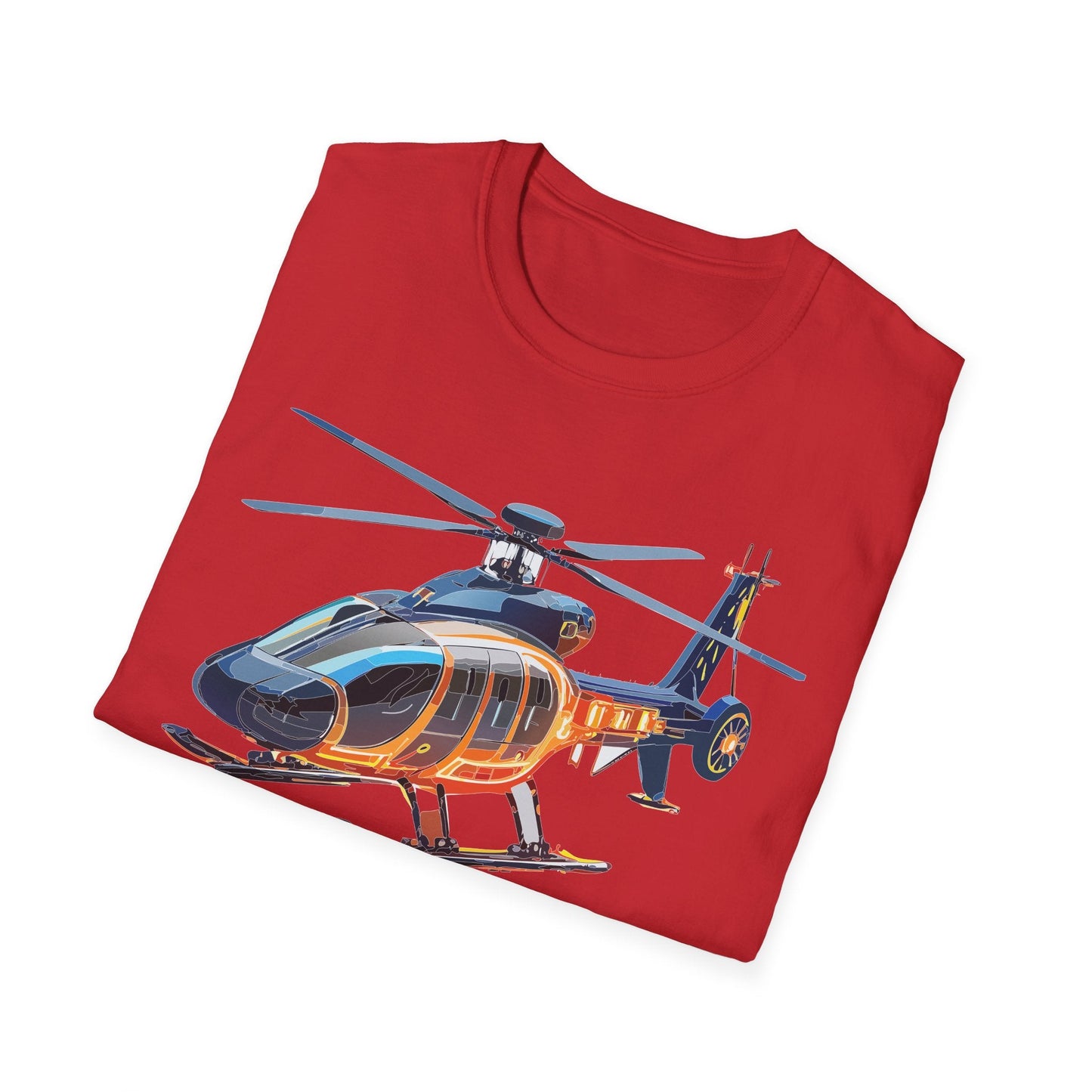 Chopper Helicopter Graphic Unisex Cotton Softstyle Short Sleeve Tee 5