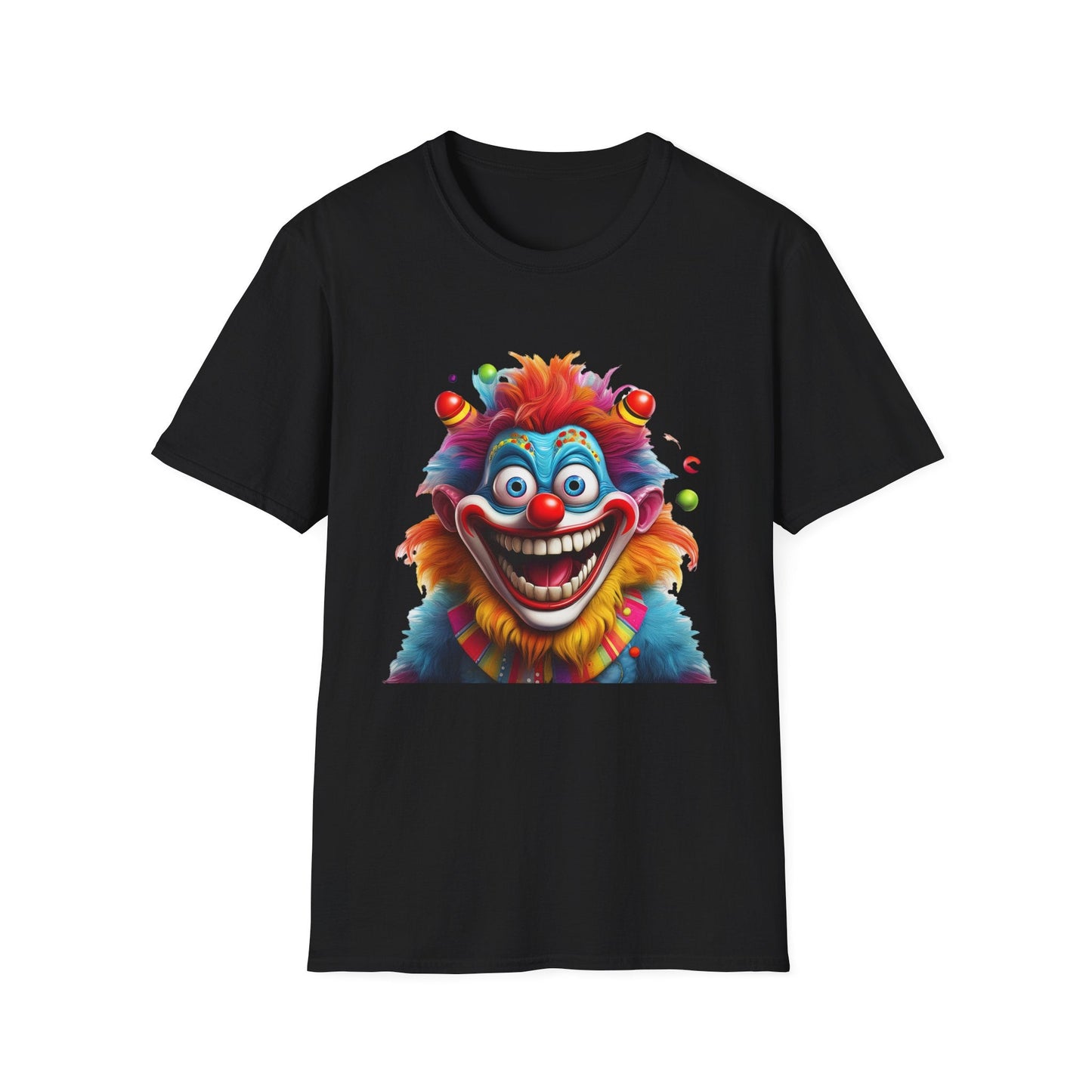 Clown Themed Unisex T Shirt Funny Man Circus Scary Man Tee Gildan Softstyle 64000 Cotton