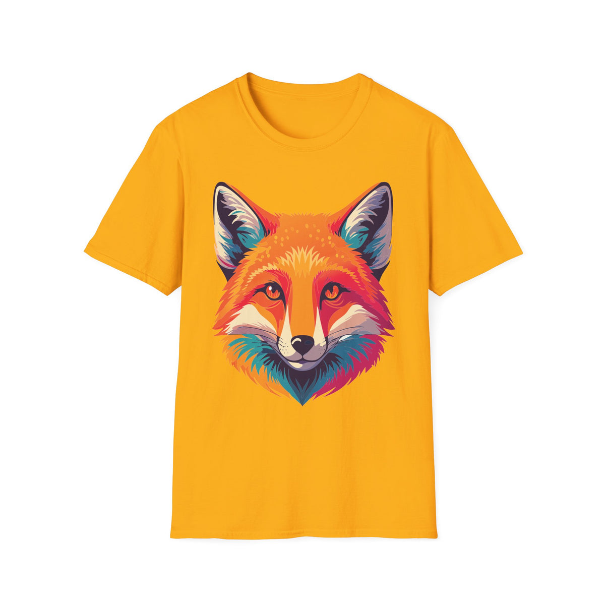 Colorful Fox Illustration T-Shirt | Vibrant Pop Art Fox Tee