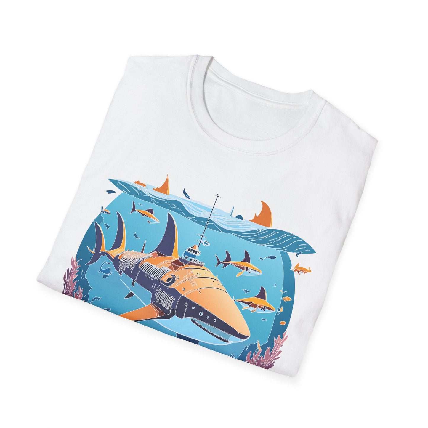 Ocean Tee Shirt Unisex Softstyle Cotton Tee 4.5 Oz Lightweight U Boat Theme Design