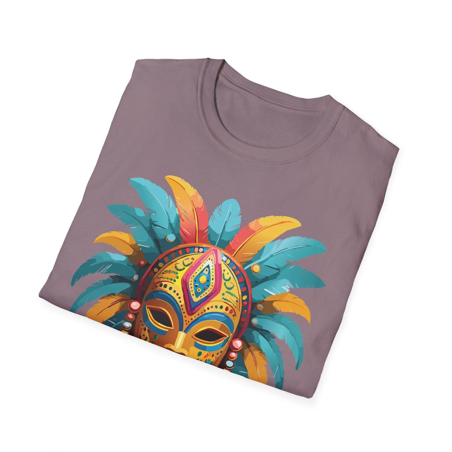 Unisex Mask Tee Shirt Masquerade Design Softstyle Gildan 64000 Comfortable Cotton Tee