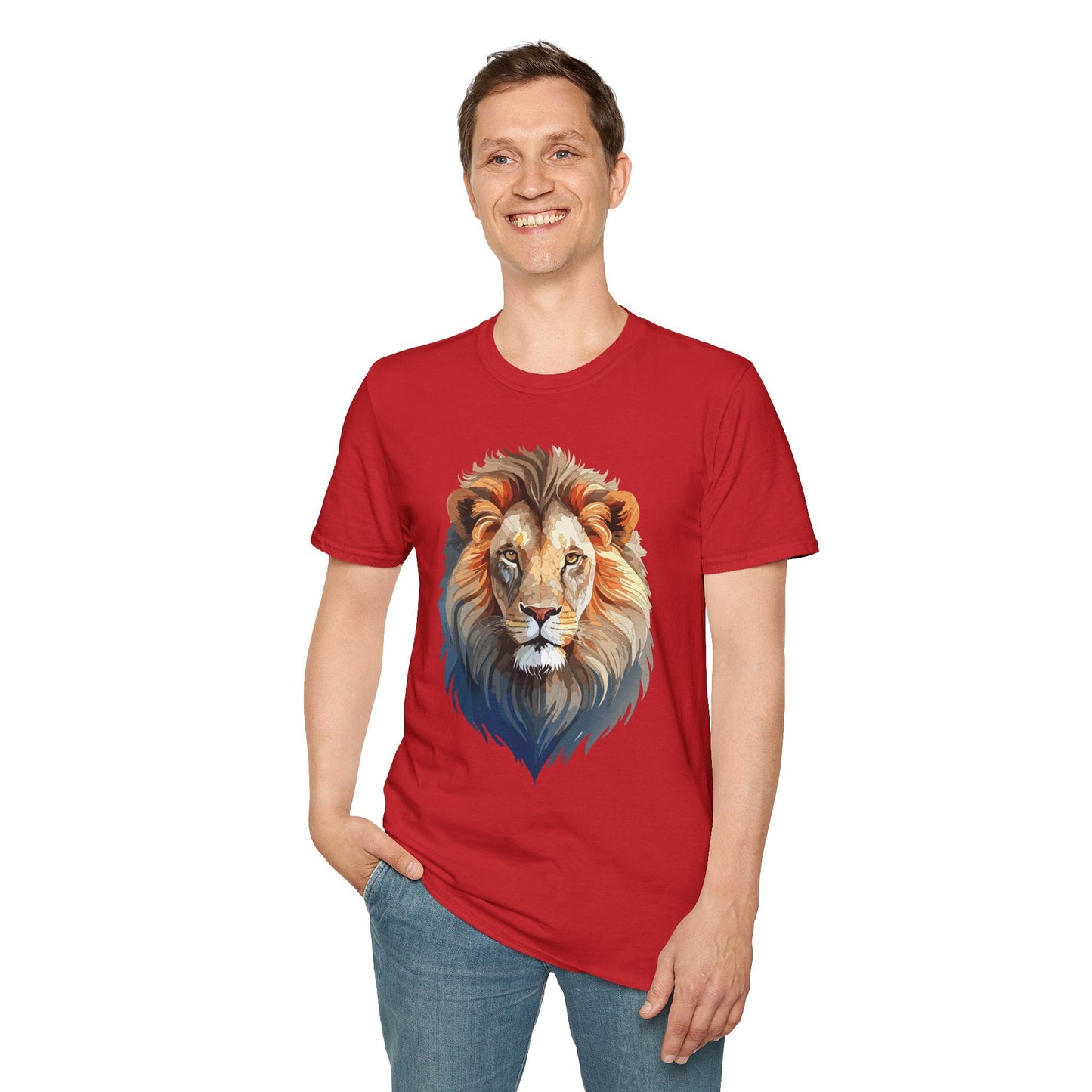 Gildan Lion Graphic Short Sleeve Softstyle Tee 100 Percent Cotton