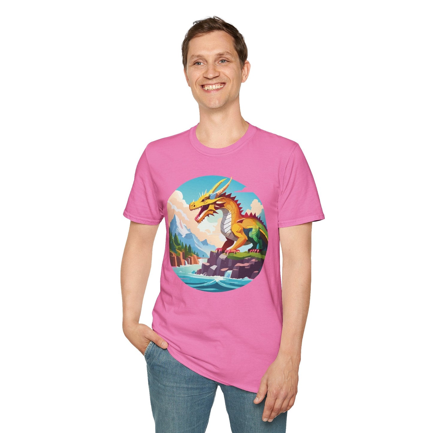 Dragon Graphic Unisex Cotton Softstyle Art Design Tee With Animals 25