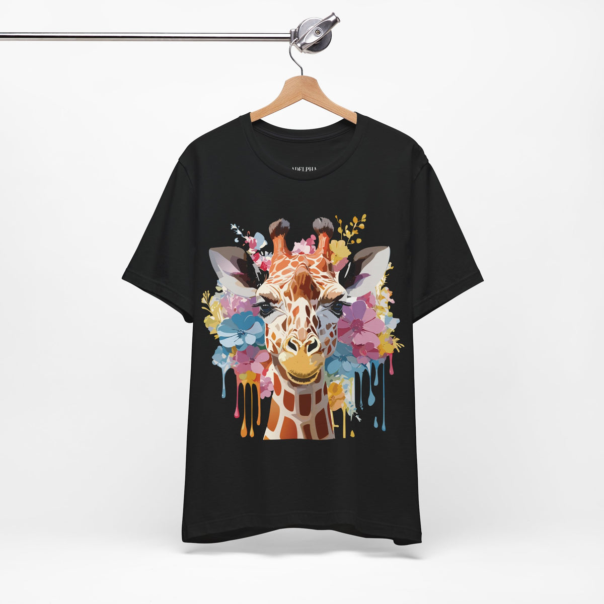 Giraffe Graphic Unisex Cotton Bella+Canvas Tee with Art Animal Design e20