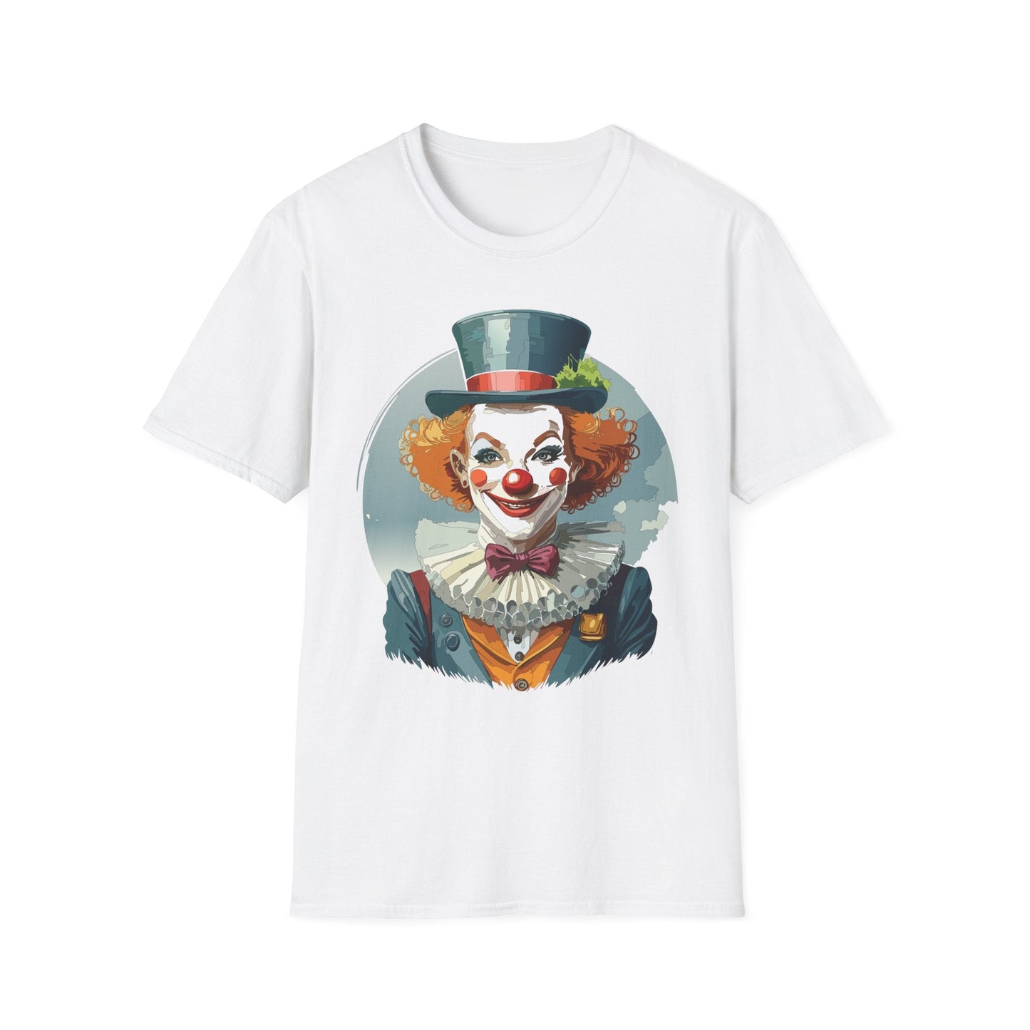 Unisex Clown Shirt Funny Man Circus Design Hundred Percent Ring Spun Cotton Gildan Softstyle Tee