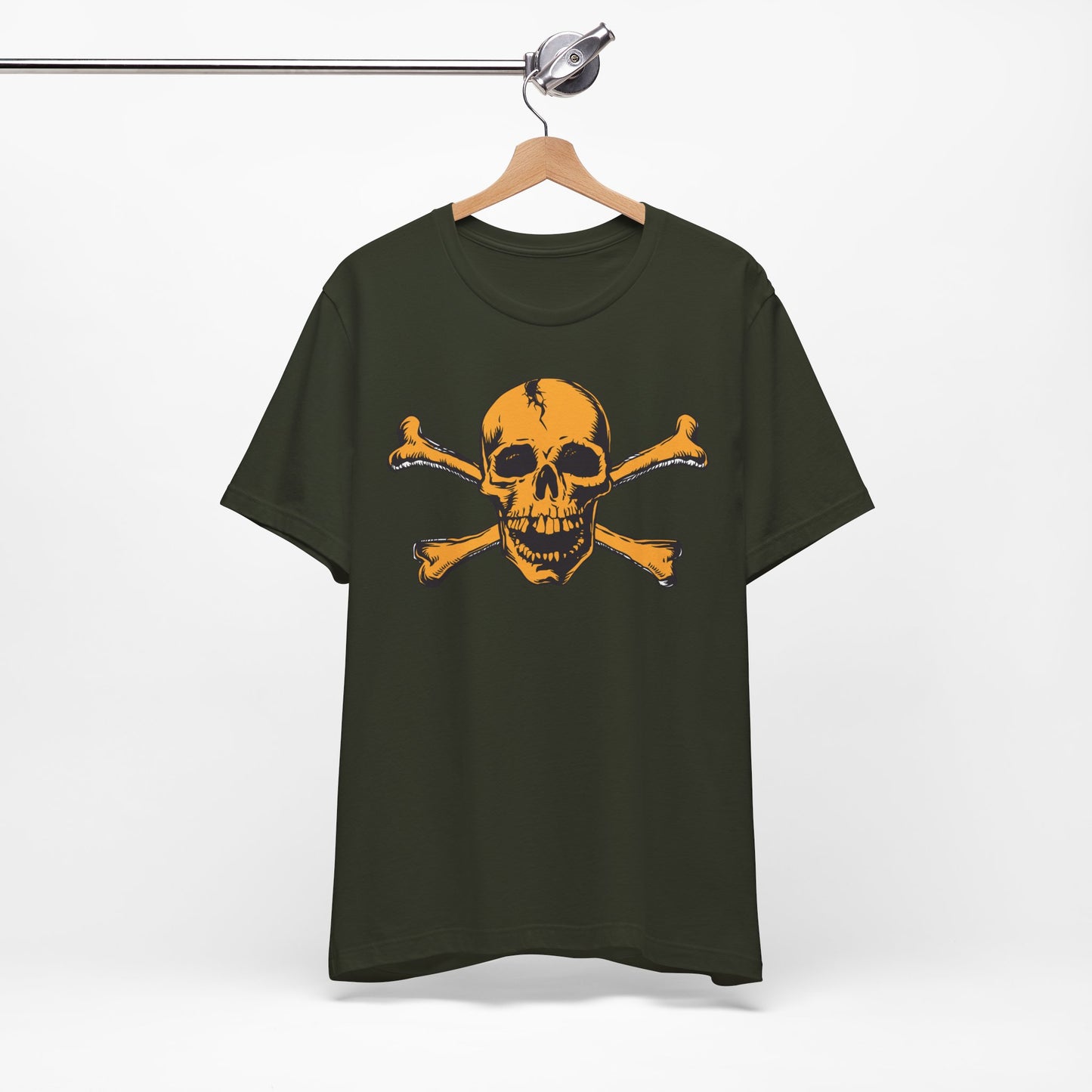 Orange Skull Graphic Design Tee, Skull Shirt, Vintage Tees, Art Design T-Shirt, Vintage Graphic Tee, Art Shirts with Skulls