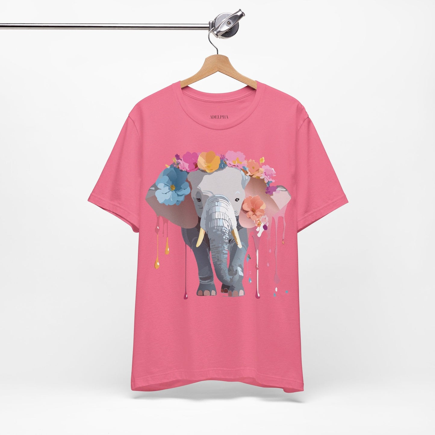 Adelpha Elephant Graphic Tee Unisex Short Sleeve Jersey Shirt With Vintage Artwork
