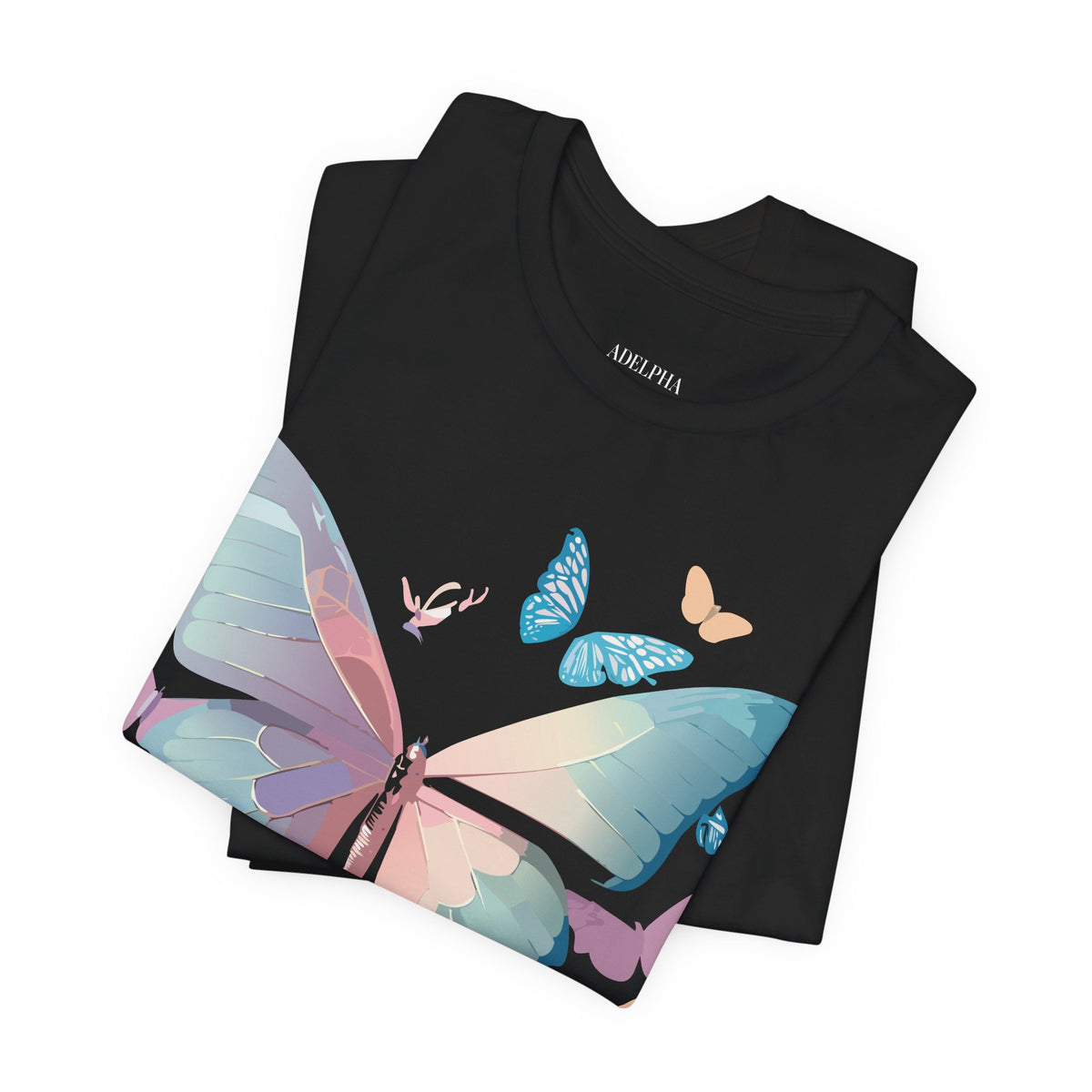 Butterfly Graphic Unisex Cotton Bella+Canvas Tee with Art Design n59