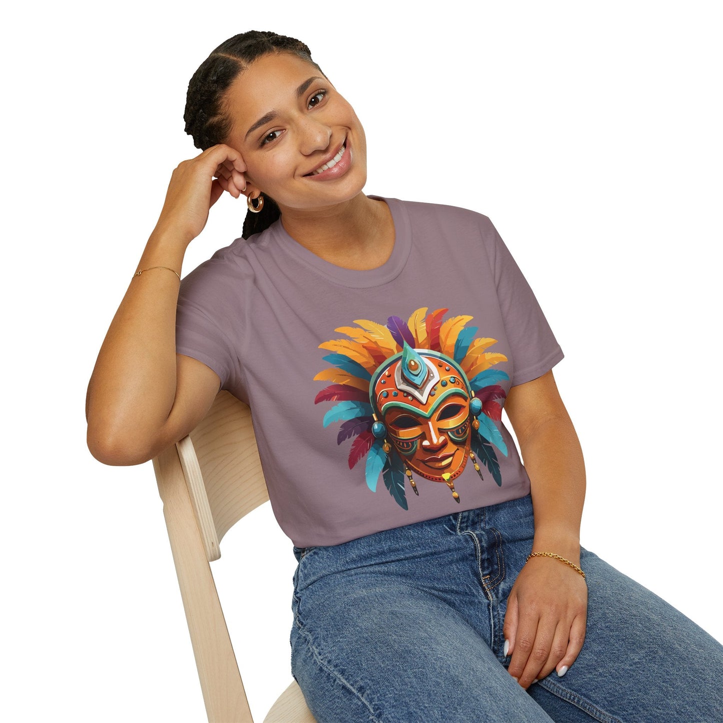 Mask Tee Shirt Unisex Softstyle 100 Percent Ring Spun Cotton Masquerade Tees For Comfort