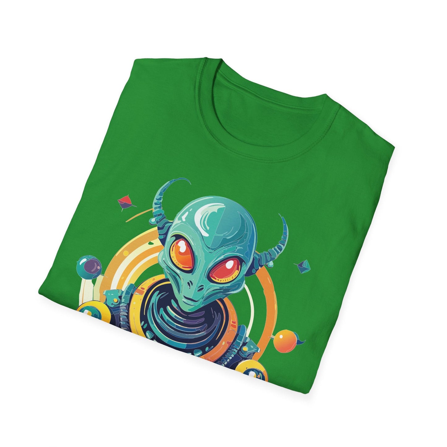 Alien Graphic Unisex Cotton Softstyle UFO Artwork Tee 2