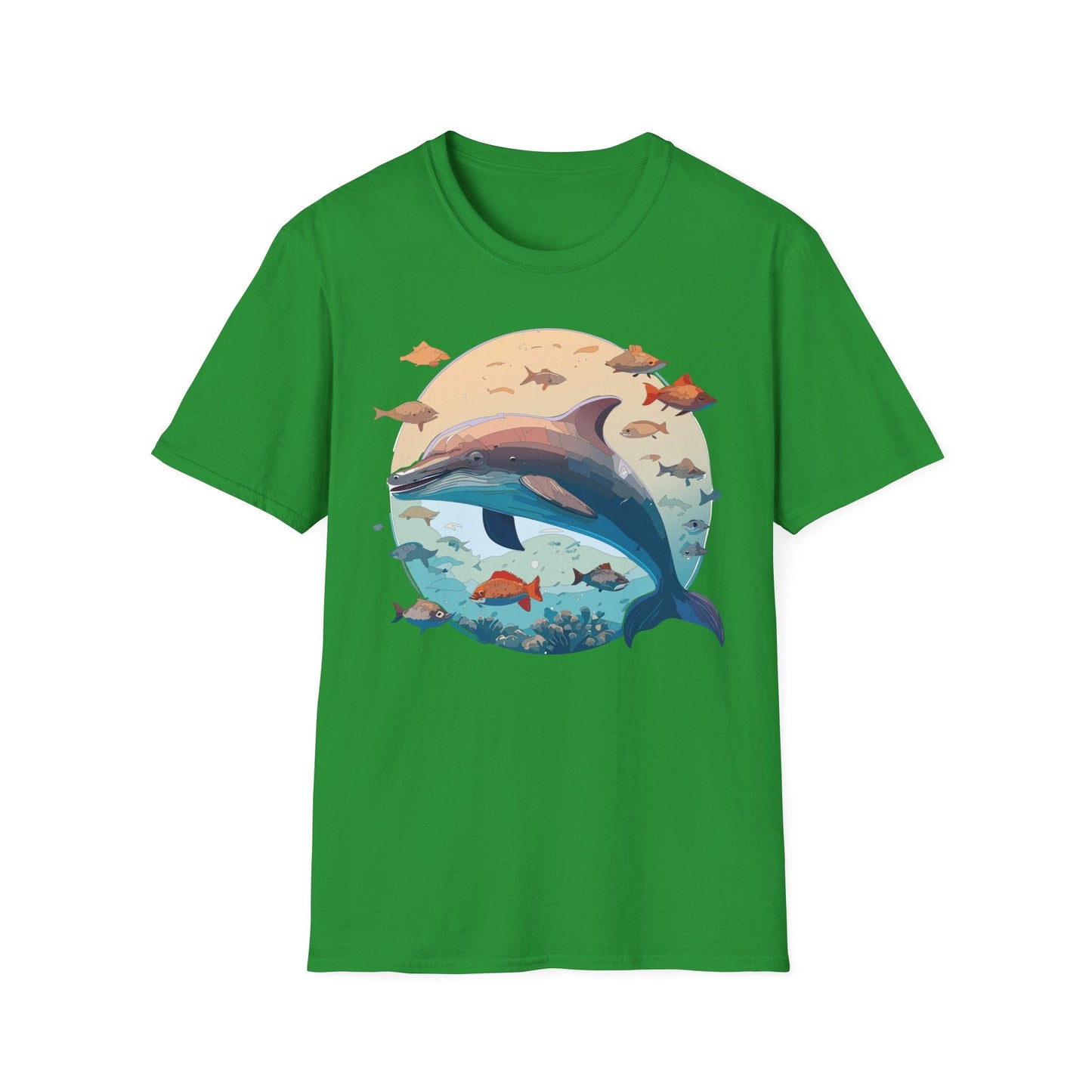 Dolphin Shirt Unisex Softstyle T Shirt 64000 100 Percent Ring Spun Cotton Tee For Everyday Comfort
