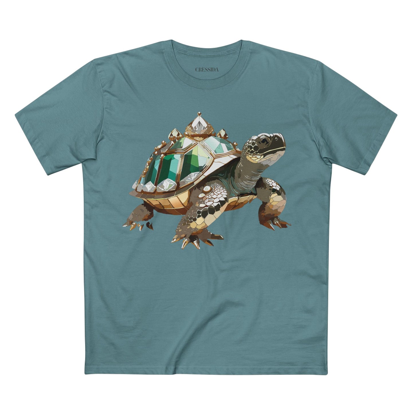 Turtle Graphic Unisex 100 Cotton Tee With Unique Animal Golden Medallion Art Design 32