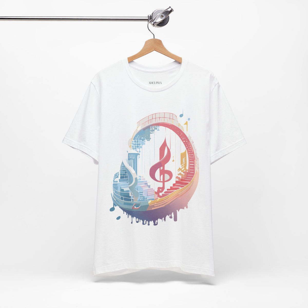 Music Graphic Unisex Cotton Bella+Canvas Tee with Art Design n178