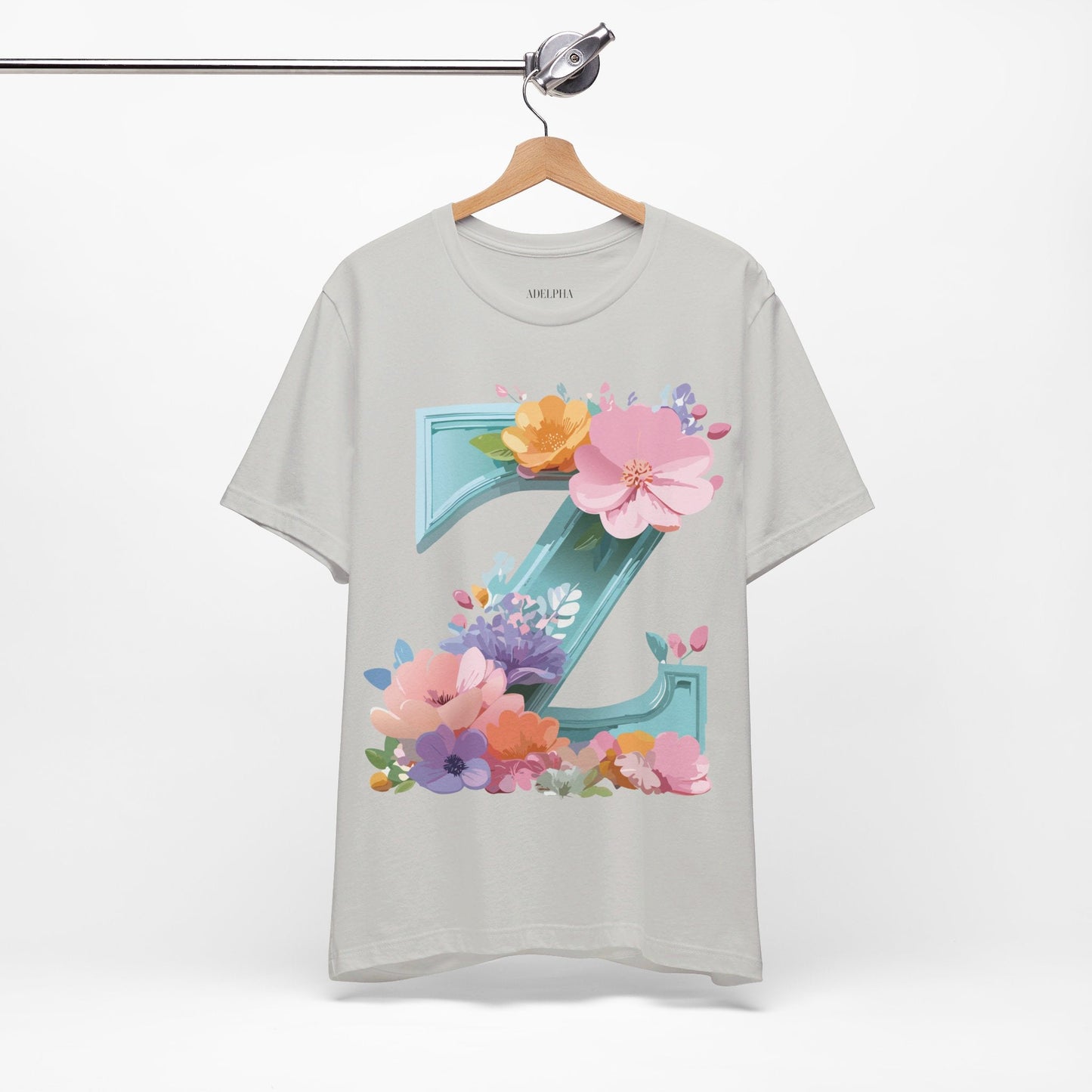 Letter Z Shirt Graphic Tee Unisex Jersey Short Sleeve Premium Vintage Inspired Artwork Adelpha