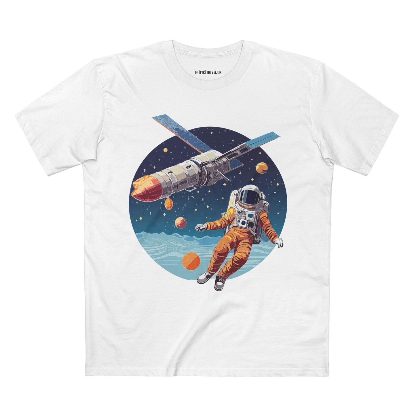 Cosmos Astronaut Shirt Unisex Premium Cotton Art Tee CS 5 Retro2Nova Collection Soft Comfort