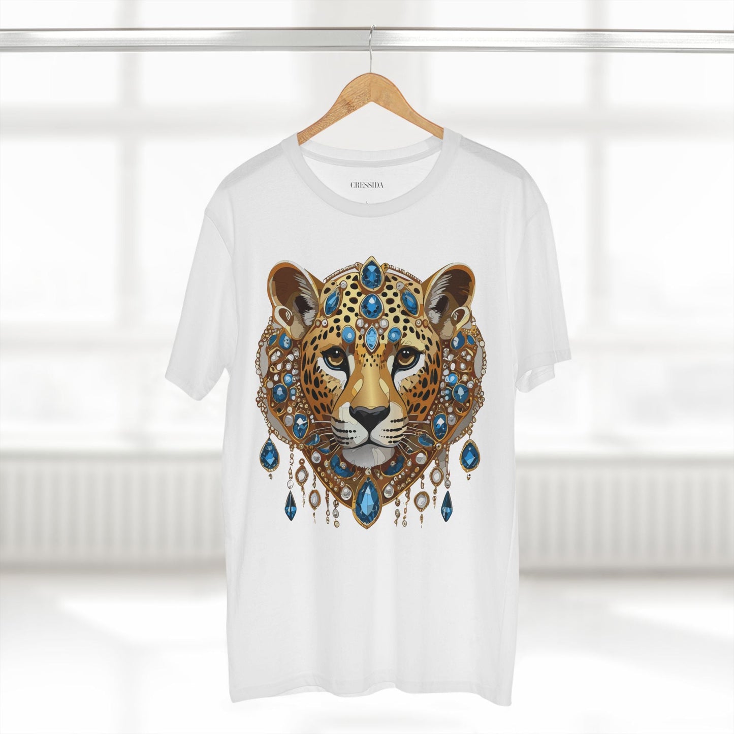 Cheetah Graphic Unisex 100 Cotton Tee With Unique Animal Golden Medallion Art Design 46