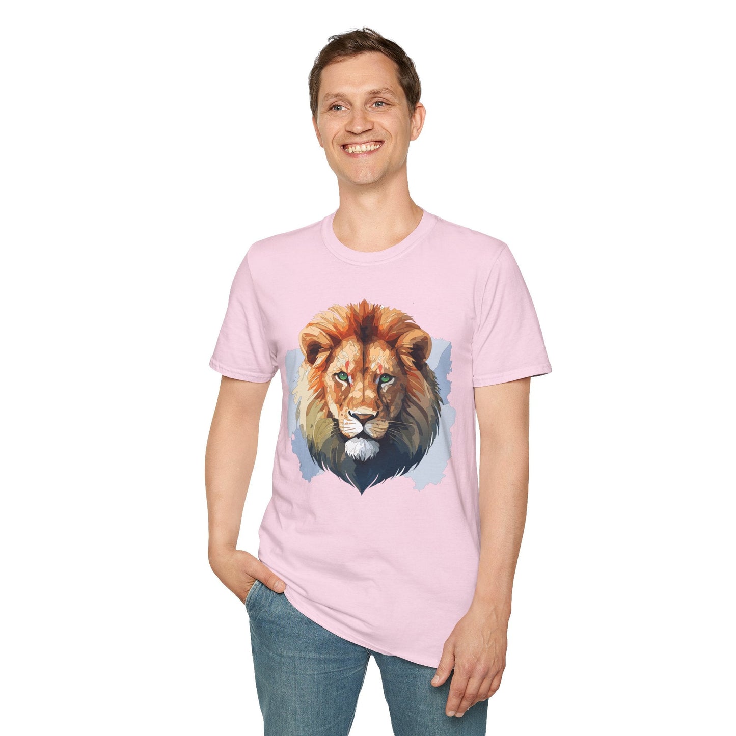 Lion Shirt Unisex Animal Tee Softstyle Gildan 64000 100 Percent Ring Spun Cotton