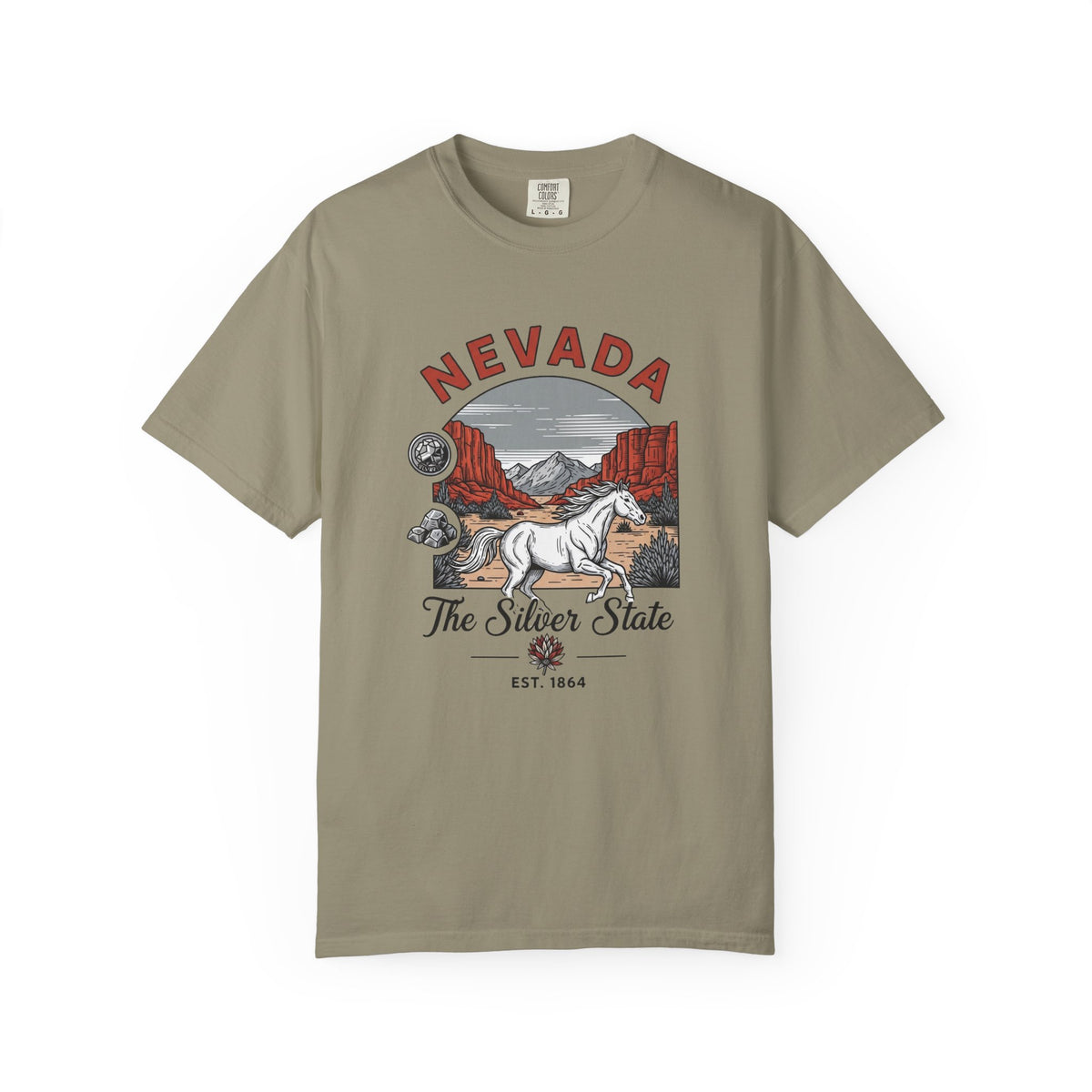 Nevada State Vintage Travel Tourist Graphic Tee Unisex 100 Cotton Comfort Colors T-Shirt
