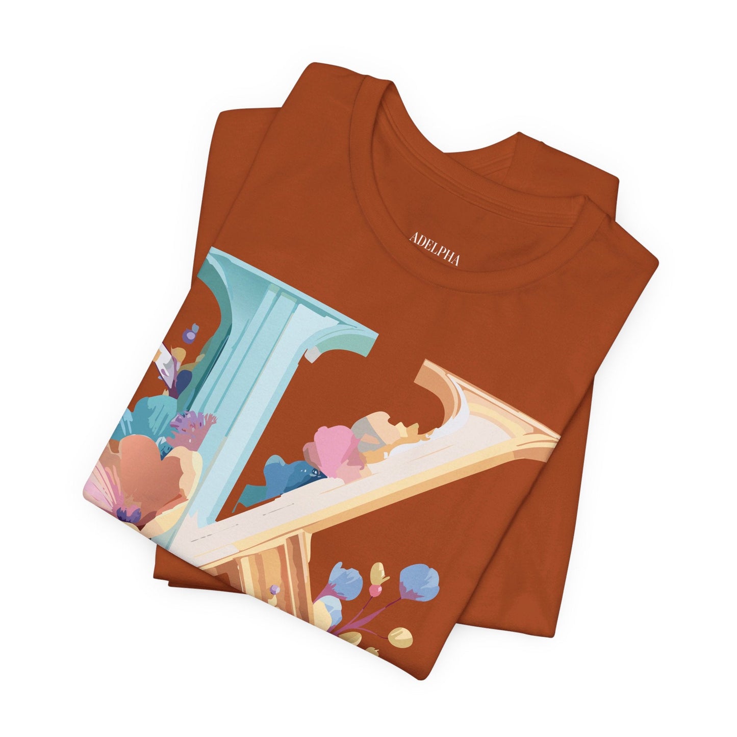 Letter K Shirt Graphic Tee Unisex Vintage Inspired Adelpha Art Design Tee Premium Soft Cotton