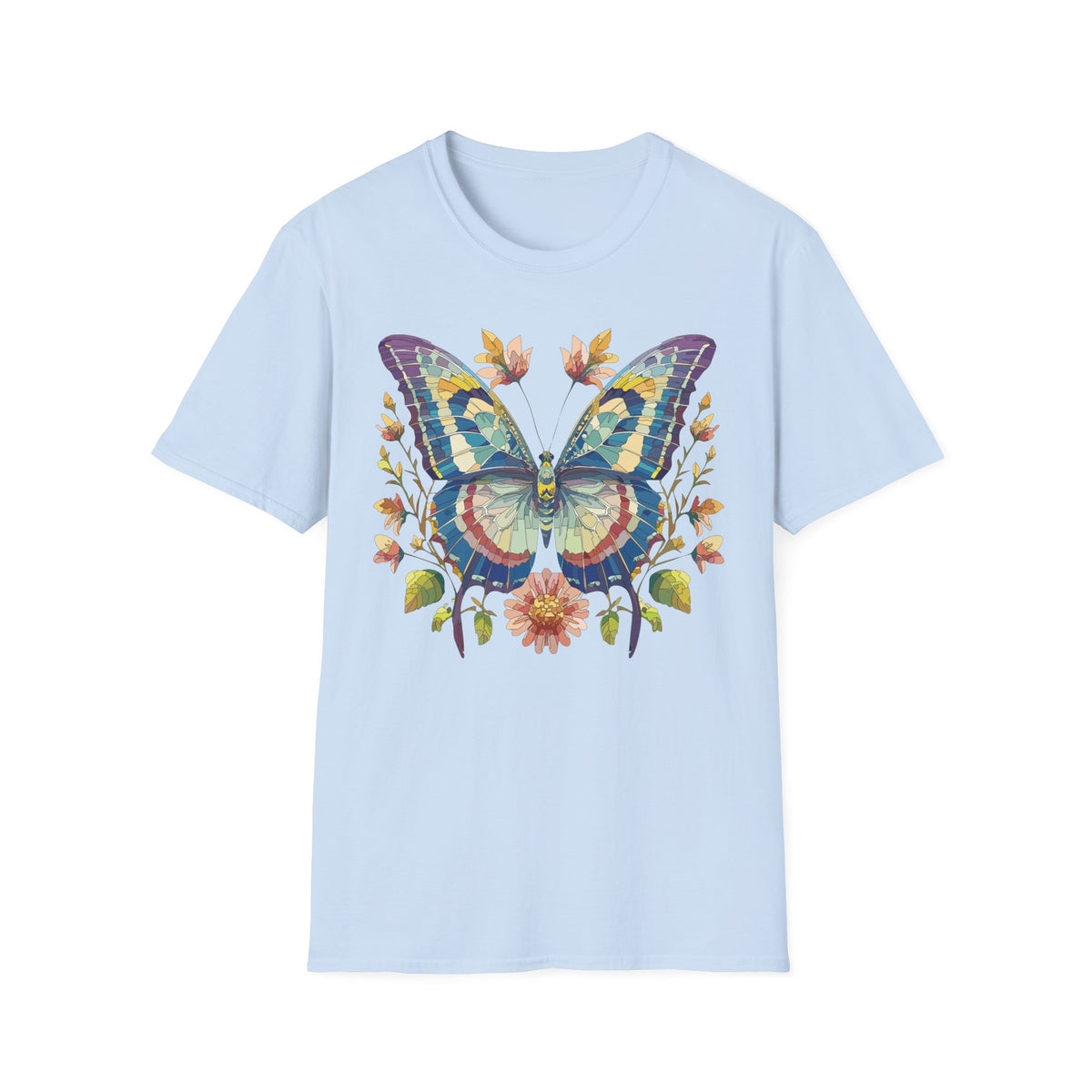 Colorful Watercolor Butterfly T-Shirt | Floral Wings Boho Nature Graphic Tee Unisex 100 Cotton Gildan T-Shirt