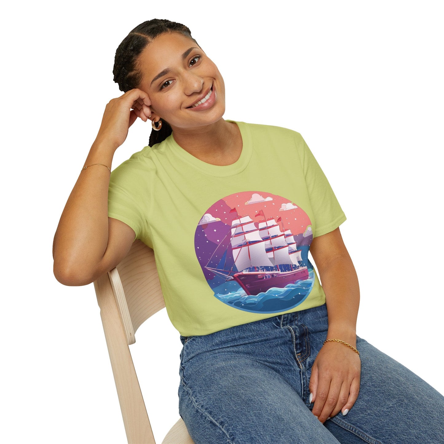 Unisex Gildan Softstyle 64000 T Shirt Ship Frigate Vessel Tee For Maritime Enthusiasts