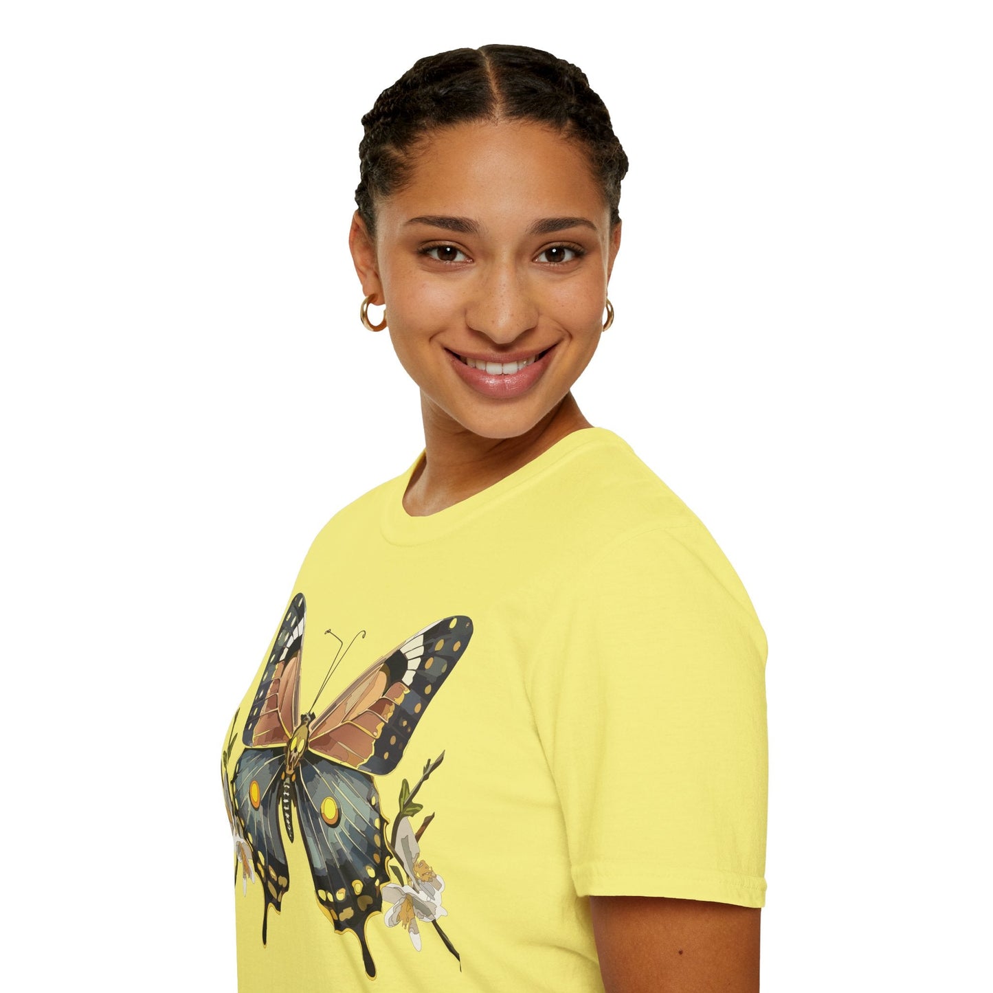 Butterfly Shirt Unisex Gildan Softstyle T Shirt Monarch Butterfly Tee 100 Percent Ring Spun Cotton