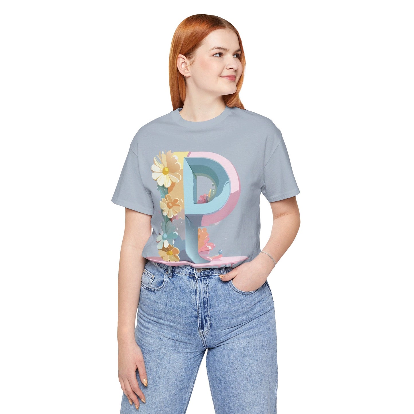 Adelpha Letter P Graphic T Shirt Unisex Vintage Inspired Art Tee for Everyday Style