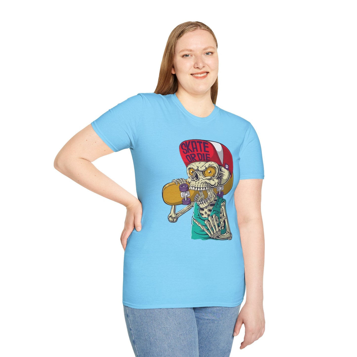 Skull T Shirt Skeleton Tee Unisex Softstyle Cotton Gildan 64000 Graphic Tee For Everyday Wear