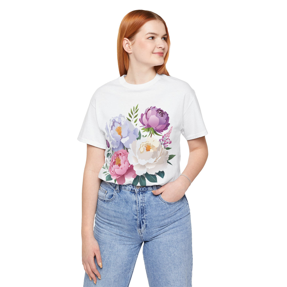 Floral Graphic Tee Shirt - Bella+Canvas Unisex 100 Cotton 30