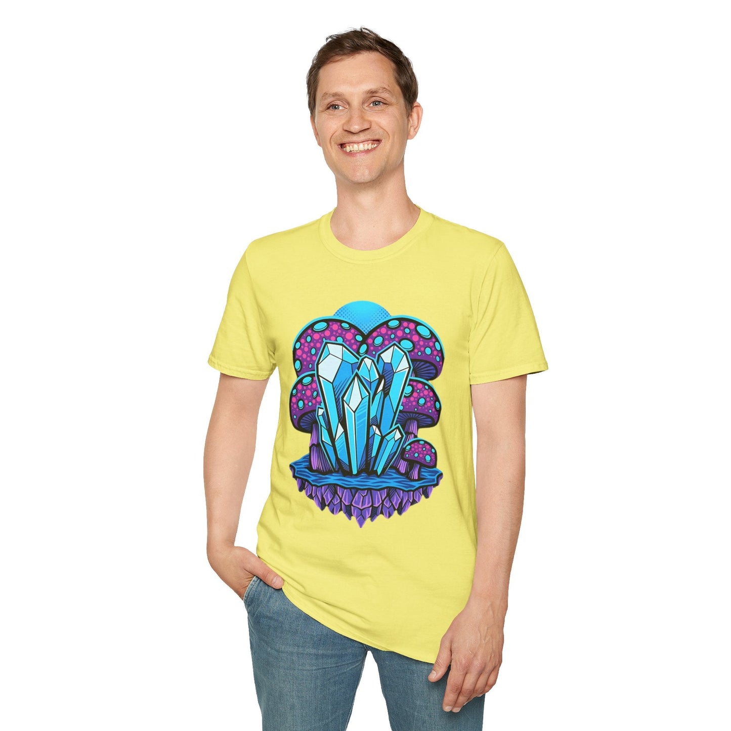 Mashroom Tee Shirt Softstyle Gildan 64000 100 Percent Ring Spun Cotton Breathable Funny Fungus