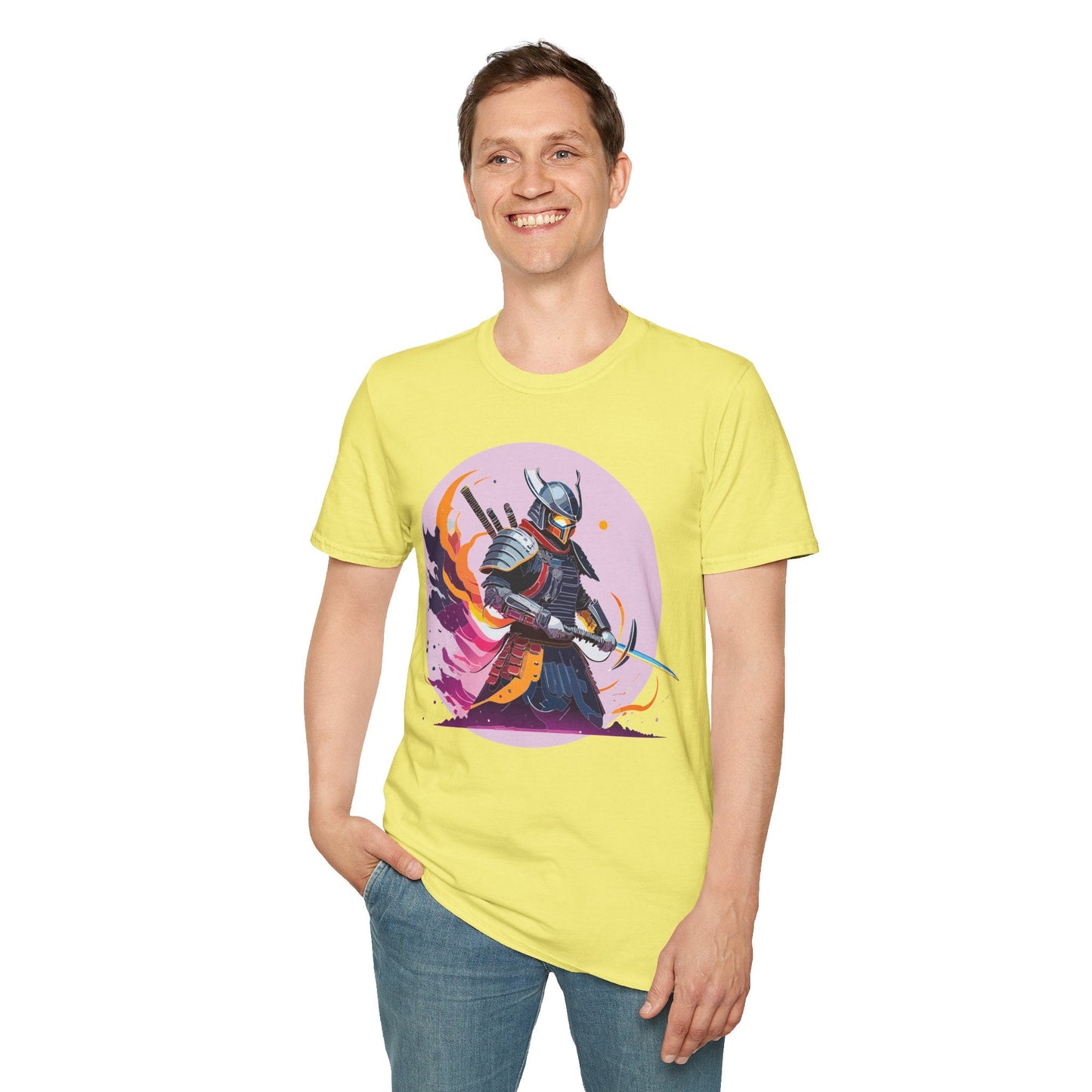 Samurai Shirt Unisex Short Sleeve Tee With Samurai Print Softstyle Gildan 64000 Ring Spun Cotton
